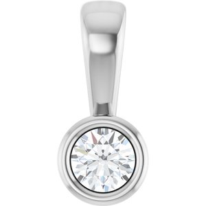 18K X1 White Gold 3 mm Round Charm/Pendant Mounting