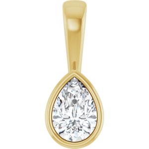 18K Yellow Gold 6.5x4.5 mm Pear Charm/Pendant Mounting