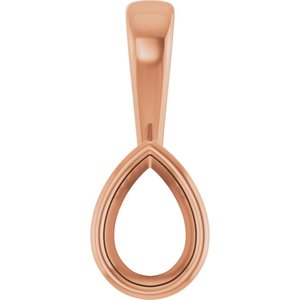 18K Rose Gold 6.5x4.5 mm Pear Charm/Pendant Mounting – image 2