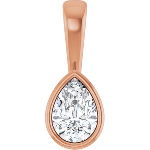 18K Rose Gold 6.5x4.5 mm Pear Charm/Pendant Mounting