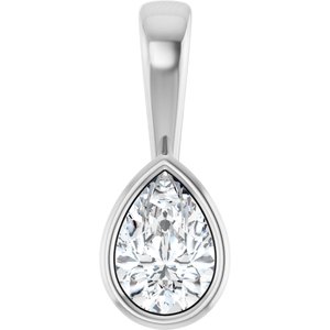 Platinum 6.5x4.5 mm Pear Charm/Pendant Mounting