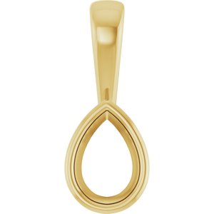 14K Yellow Gold 6.5x4.5 mm Pear Charm/Pendant Mounting – image 2