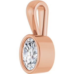 10K Rose Gold 6x4 mm Oval Charm/Pendant Mounting – image 3