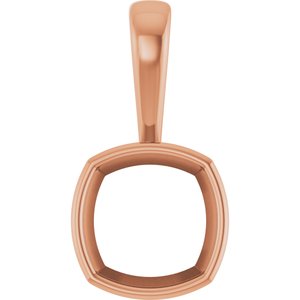 14K Rose Gold 10x10 mm Cushion Charm/Pendant Mounting – image 2