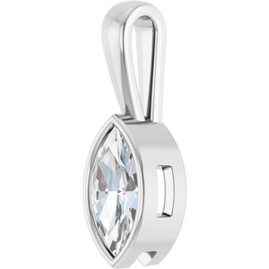 18K Palladium White Gold 10x5 mm Marquise Charm/Pendant Mounting – image 3