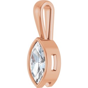 14K Rose Gold 10x5 mm Marquise Charm/Pendant Mounting – image 3