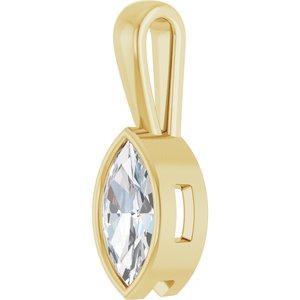 10K Yellow Gold 10x5 mm Marquise Charm/Pendant Mounting – image 3