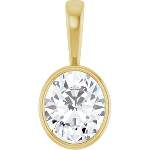 10K Yellow Gold 12x10 mm Oval Charm/Pendant Mounting