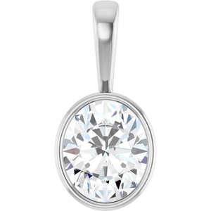 10K White Gold 12x10 mm Oval Charm/Pendant Mounting