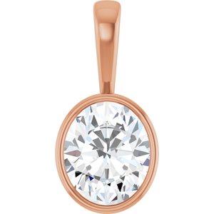 18K Rose Gold 12x10 mm Oval Charm/Pendant Mounting