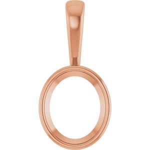 10K Rose Gold 12x10 mm Oval Charm/Pendant Mounting – image 2