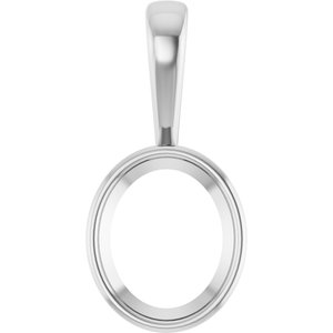 Platinum 12x10 mm Oval Charm/Pendant Mounting – image 2