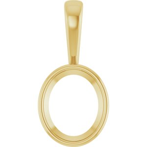 14K Yellow Gold 12x10 mm Oval Charm/Pendant Mounting – image 2