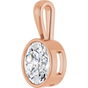 18K Rose Gold 12x10 mm Oval Charm/Pendant Mounting – image 3