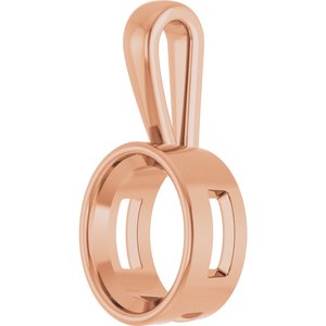 10K Rose Gold 12x10 mm Oval Charm/Pendant Mounting – image 4