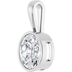 18K White Gold 12x10 mm Oval Charm/Pendant Mounting – image 3