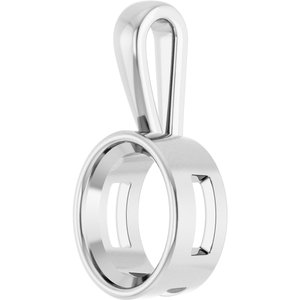 18K Palladium White Gold 12x10 mm Oval Charm/Pendant Mounting – image 4