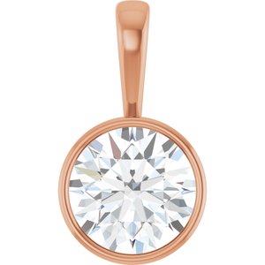 10K Rose Gold 14 mm Round Charm/Pendant Mounting