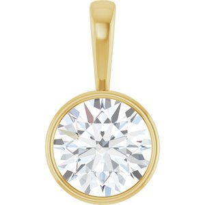 18K Yellow Gold 14 mm Round Charm/Pendant Mounting