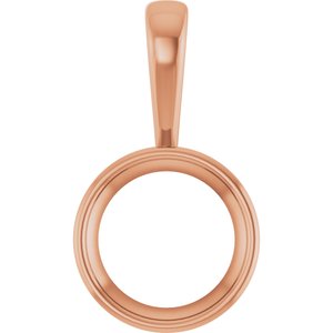 10K Rose Gold 14 mm Round Charm/Pendant Mounting – image 2