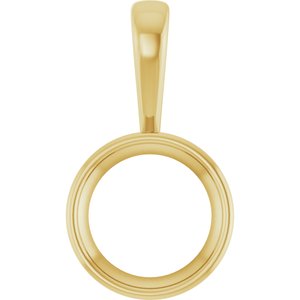 18K Yellow Gold 14 mm Round Charm/Pendant Mounting – image 2