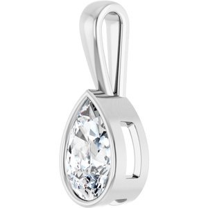 18K Palladium White Gold 12x7.5 mm Pear Charm/Pendant Mounting – image 3