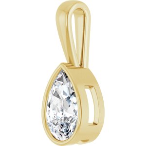 14K Yellow Gold 12x7.5 mm Pear Charm/Pendant Mounting – image 3