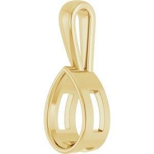 18K Yellow Gold 12x7.5 mm Pear Charm/Pendant Mounting – image 4