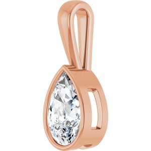18K Rose Gold 12x7.5 mm Pear Charm/Pendant Mounting – image 3