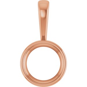 10K Rose Gold 12 mm Round Charm/Pendant Mounting – image 2