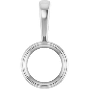 18K White Gold 12 mm Round Charm/Pendant Mounting – image 2