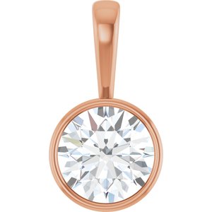 10K Rose Gold 12 mm Round Charm/Pendant Mounting