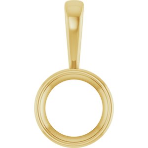 14K Yellow Gold 12 mm Round Charm/Pendant Mounting – image 2