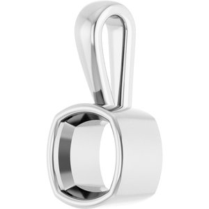 18K Palladium White Gold 7.5x7.5 mm Cushion Charm/Pendant Mounting – image 4