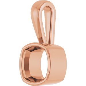 18K Rose Gold 7.5x7.5 mm Cushion Charm/Pendant Mounting – image 4