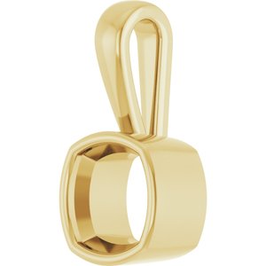 14K Yellow Gold 7.5x7.5 mm Cushion Charm/Pendant Mounting – image 4