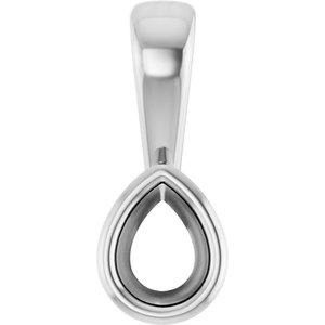 10K X1 White Gold 4x3 mm Pear Charm/Pendant Mounting – image 2