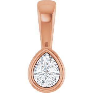 14K Rose Gold 4x3 mm Pear Charm/Pendant Mounting