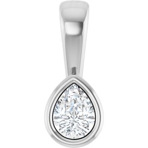 14K X1 White Gold 4x3 mm Pear Charm/Pendant Mounting