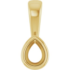 14K Yellow Gold 4x3 mm Pear Charm/Pendant Mounting – image 2