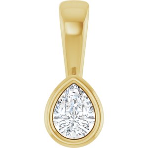 10K Yellow Gold 4x3 mm Pear Charm/Pendant Mounting