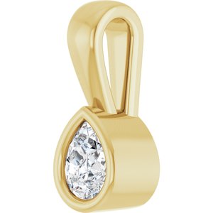 10K Yellow Gold 4x3 mm Pear Charm/Pendant Mounting – image 3