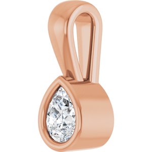 18K Rose Gold 4x3 mm Pear Charm/Pendant Mounting – image 3