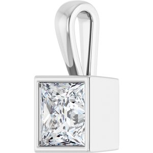 Sterling Silver 7.5x7.5 mm Square Charm/Pendant Mounting – image 3