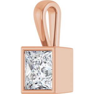 10K Rose Gold 7.5x7.5 mm Square Charm/Pendant Mounting – image 3