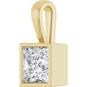 10K Yellow Gold 7.5x7.5 mm Square Charm/Pendant Mounting – image 3