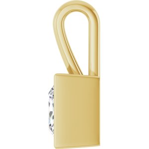 18K Yellow Gold 7.5x7.5 mm Square Charm/Pendant Mounting – image 5