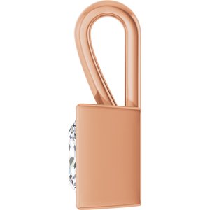 14K Rose Gold 7.5x7.5 mm Square Charm/Pendant Mounting – image 5