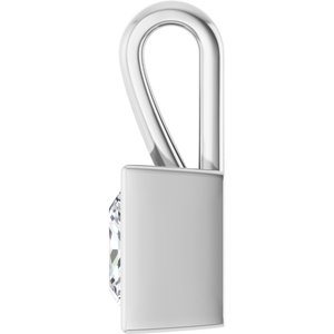 Platinum 7.5x7.5 mm Square Charm/Pendant Mounting – image 5