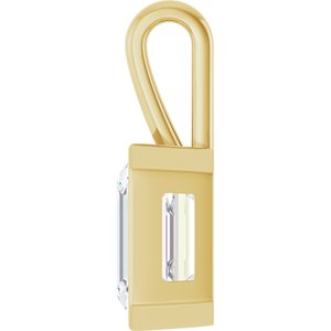 14K Yellow Gold 13x11 mm Emerald Charm/Pendant Mounting – image 5